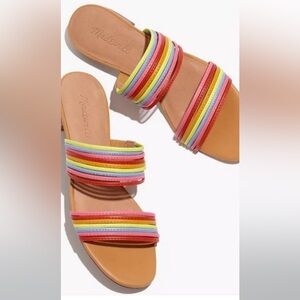 Madewell Meg Slide. Multicolored straps. Excellent condition. Size 6.5